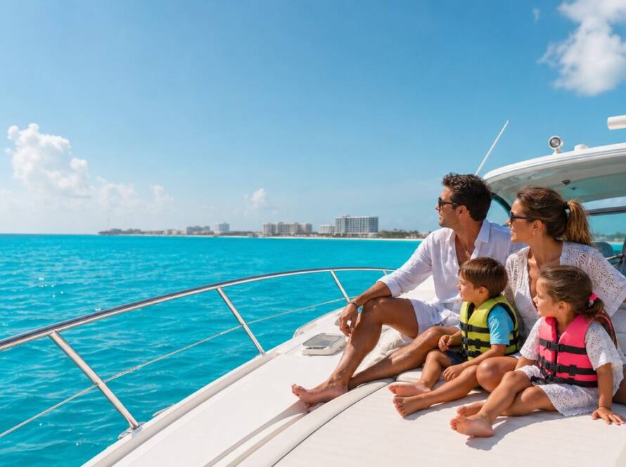 renta de yate familiar en Cancún